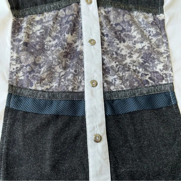 Steilmann Stretchy Patchwork Button Down  Shirt - Picture 9 of 16